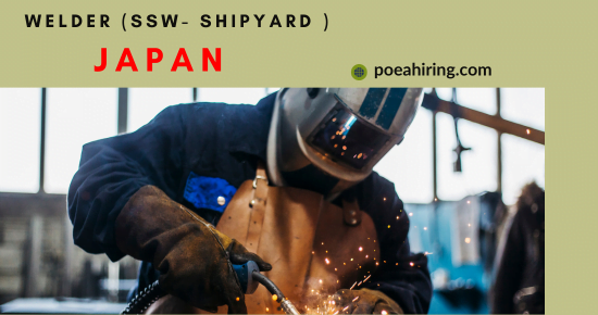 Welder (SSW- Shipyard )- POEA Jobs In JAPAN