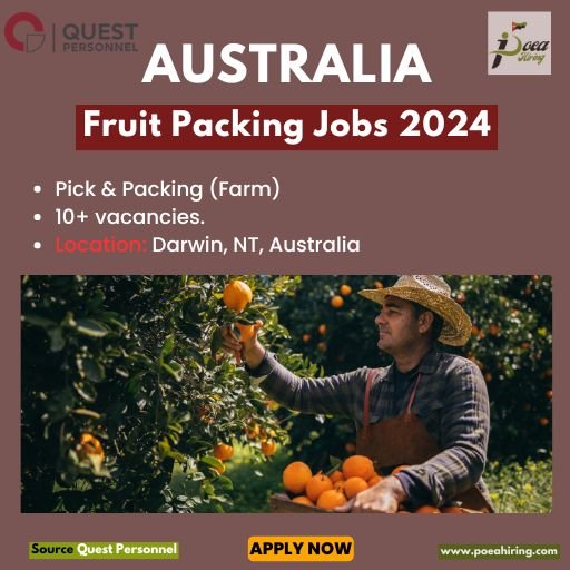 "Quest Personnel" Company is seeking job applications from Male & Female Candidates for the position of (Fruit Pickers Labour) in Australia.